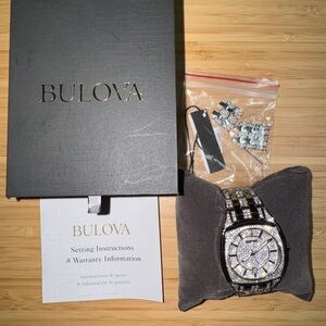 Bulova Men's Crystal Phantom 3-Hand Date Quartz Watch, Pave Crystal Dial, 40mm